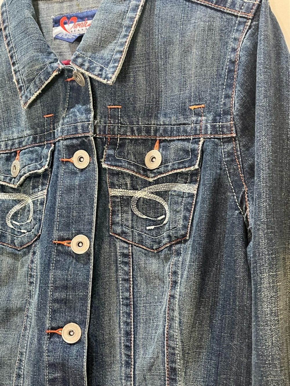 Mwah Embroidered Jean Jacket Size 18/20W - Picture 4 of 9
